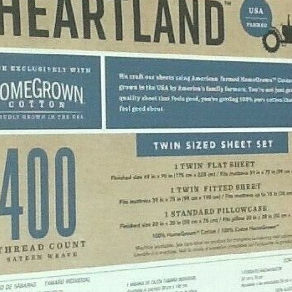 brand new EMERALD GREEN Heartland 400 TC 100% Cotton Sateen Weave TWIN Sheet Set - Picture 2 of 5